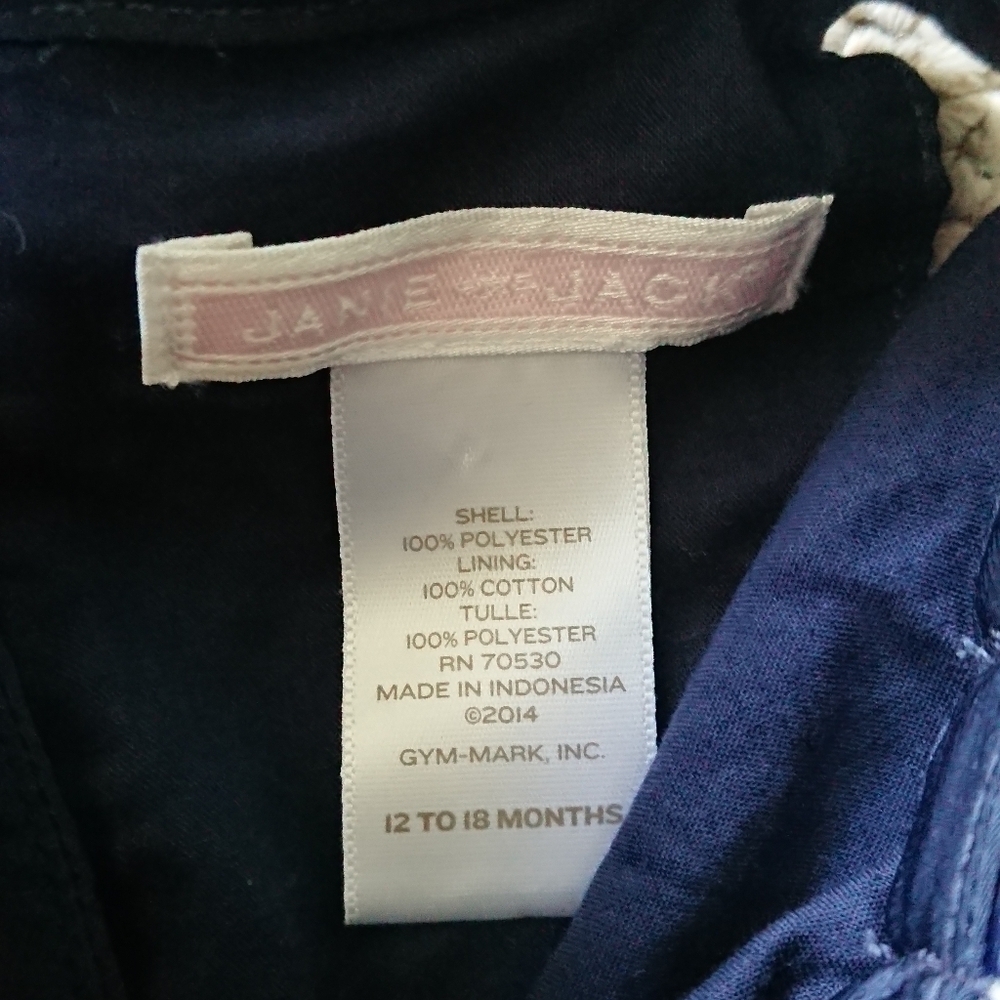 Janie and Jack Navy Blue Sailboat Print Kids Dress size 12-18M - Picture 7 of 11